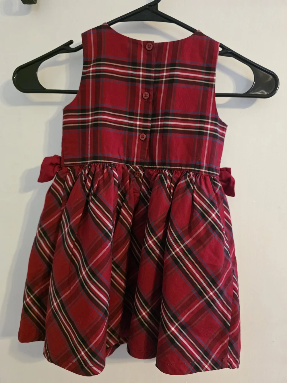 Carter's Red Plaid Bow-Accent Sleeveless Dress